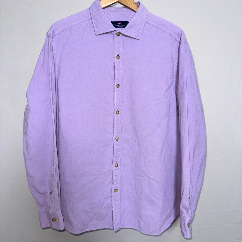 Vineyard Vines Lavender Button-Down Fine Corduroy Shirt XL L/S Preppy